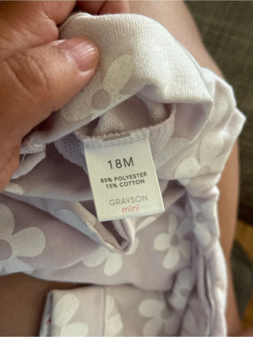 Grayson Mini 18m Floral One-Piece Romper in Light Lavender NWT